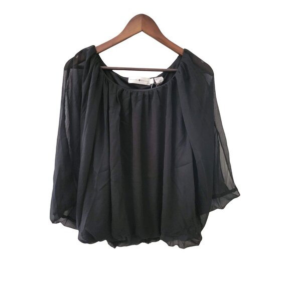 Rancho Estancia Black Blouse Size Small NWT - Picture 1 of 5